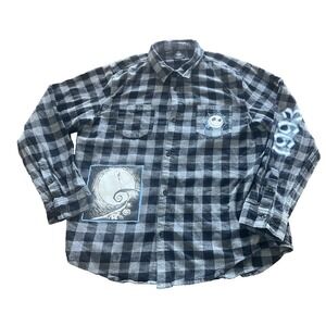 Nightmare Before Christmas Disney Button Up 1993 Woven Shirt Long Sleeve Sz‎ XL